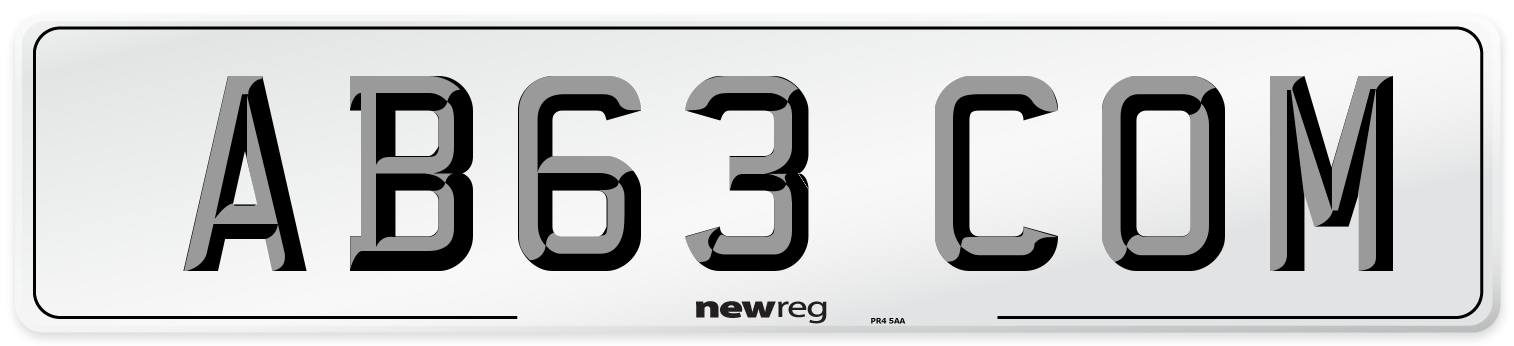 AB63 COM Number Plate from New Reg